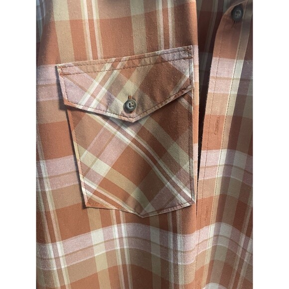 Wrangler Western Plaid Button Up Long Sleeve Shirt Brown Tan Size Extra large - Picture 4 of 6